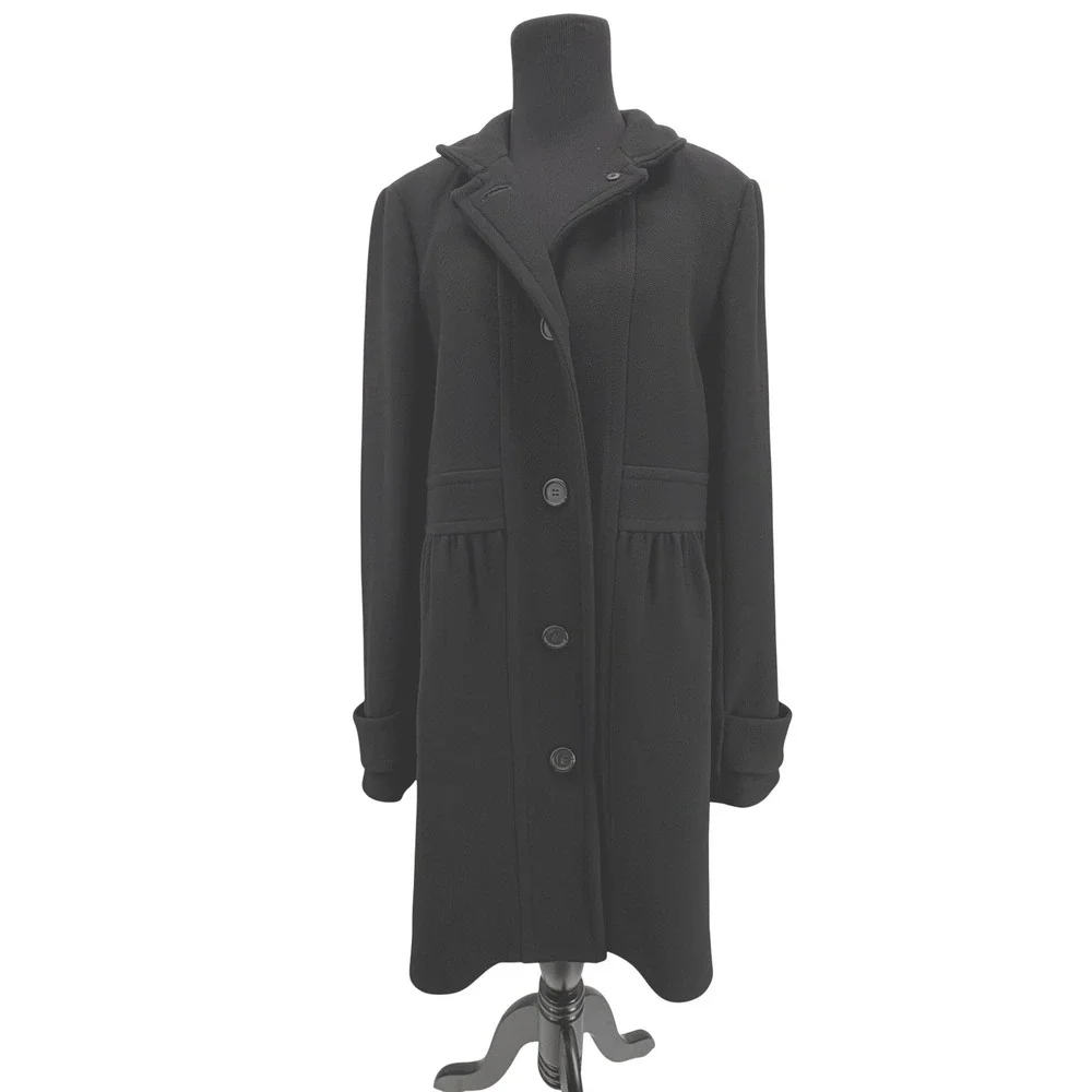 J.Crew Double Cloth Wool Coat Black Princess Peacoat‎ Women 16 Thinsulate